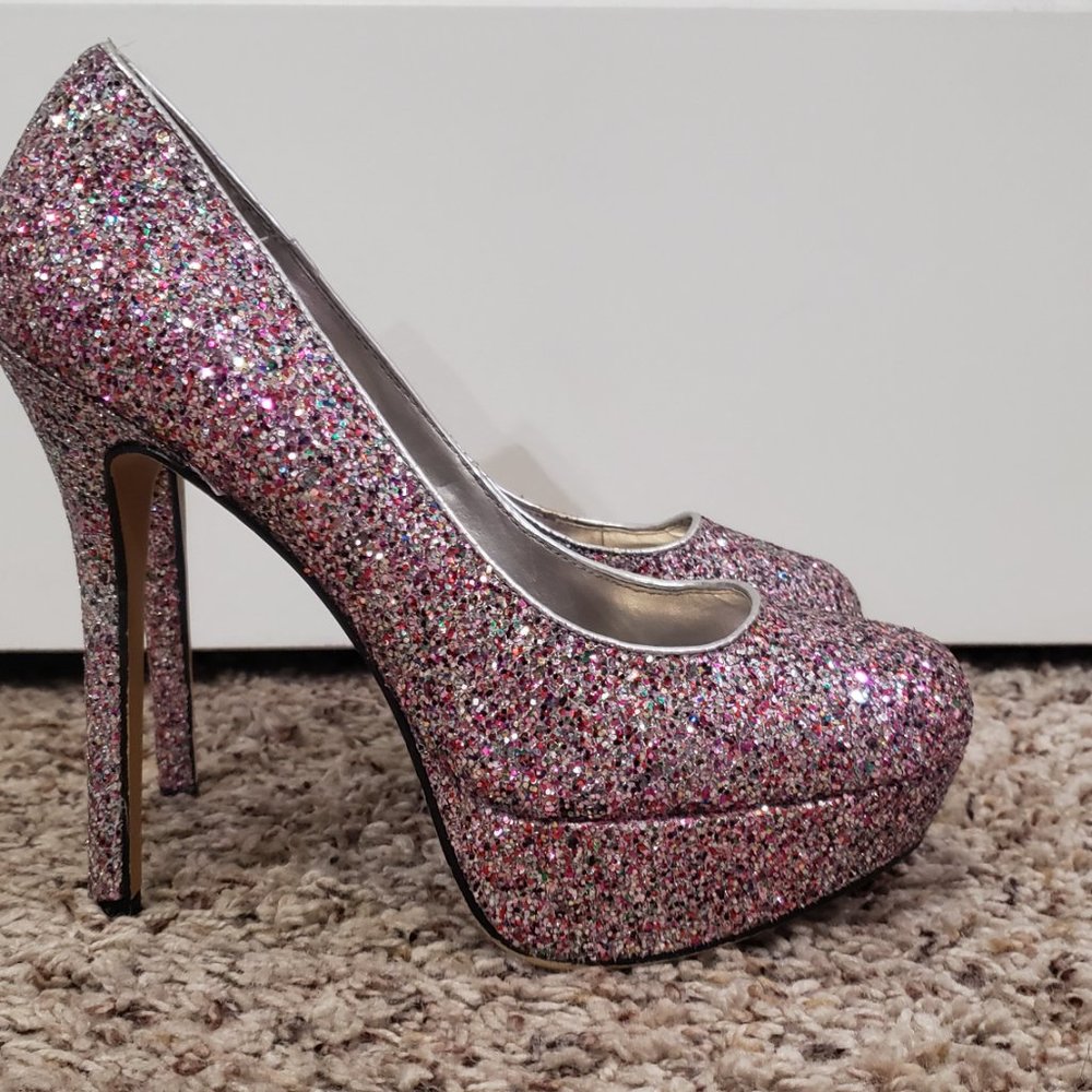 Bakers Platform 20 Multi Color Glitter Stiletto - image 2